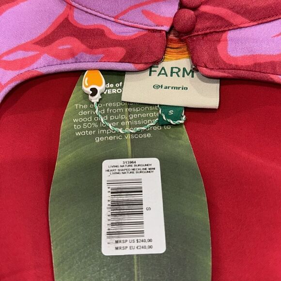 NWT Farm Rio LIVING NATURE BURGUNDY
HEART SHAPED NECKLINE MINI Small - Picture 15 of 16